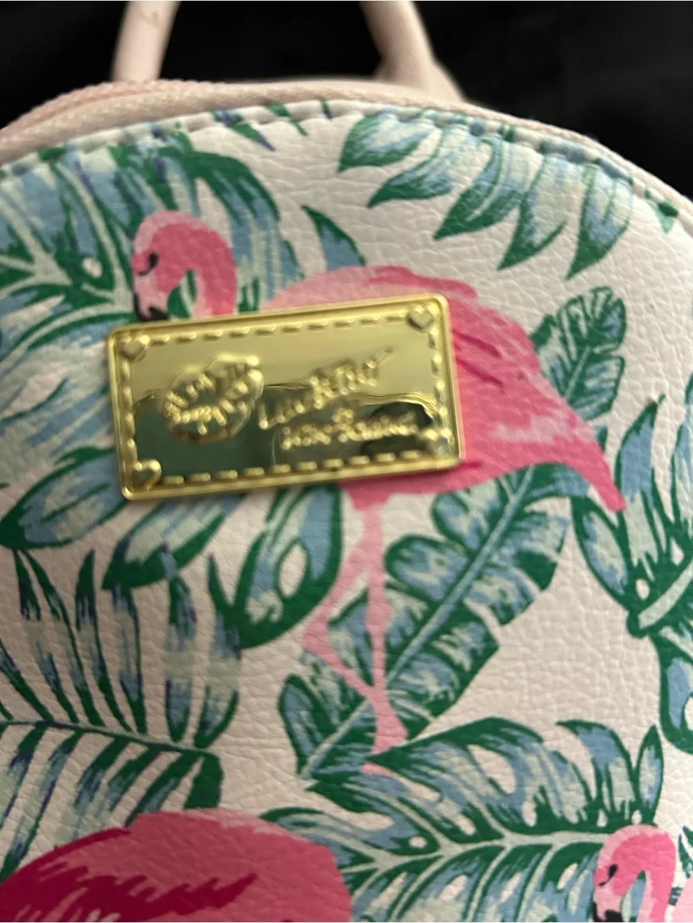 Betsey Johnson Pink Flamingo Print Mini Backpack